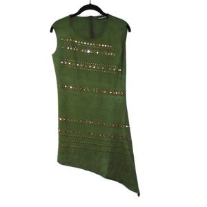 BlankNYC  Faux Suede Mirrored Shift Dress Green